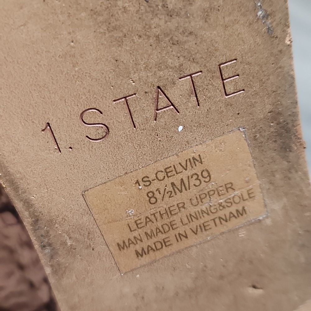 Celvin Faux Snake Print Leather 1.State Sandals - Picture 7 of 8